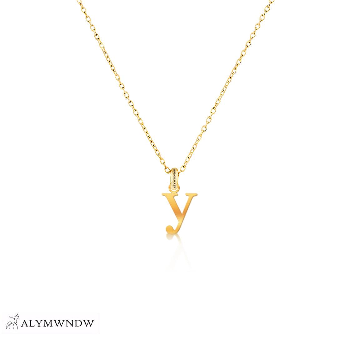 Personalized Russian Letter Gold Necklace (18K / 21K / 22K) - Alymwndw