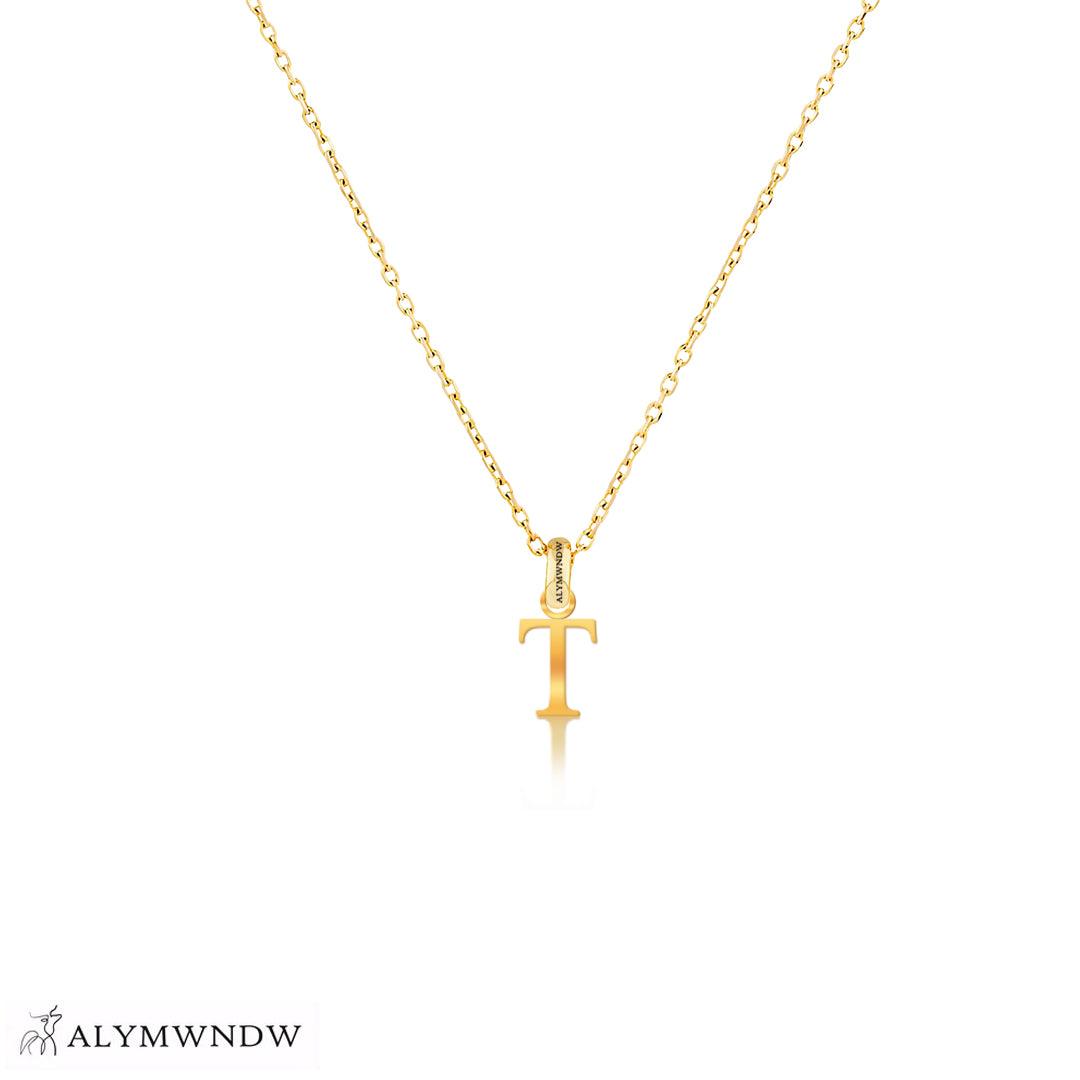 Personalized Russian Letter Gold Necklace (18K / 21K / 22K) - Alymwndw
