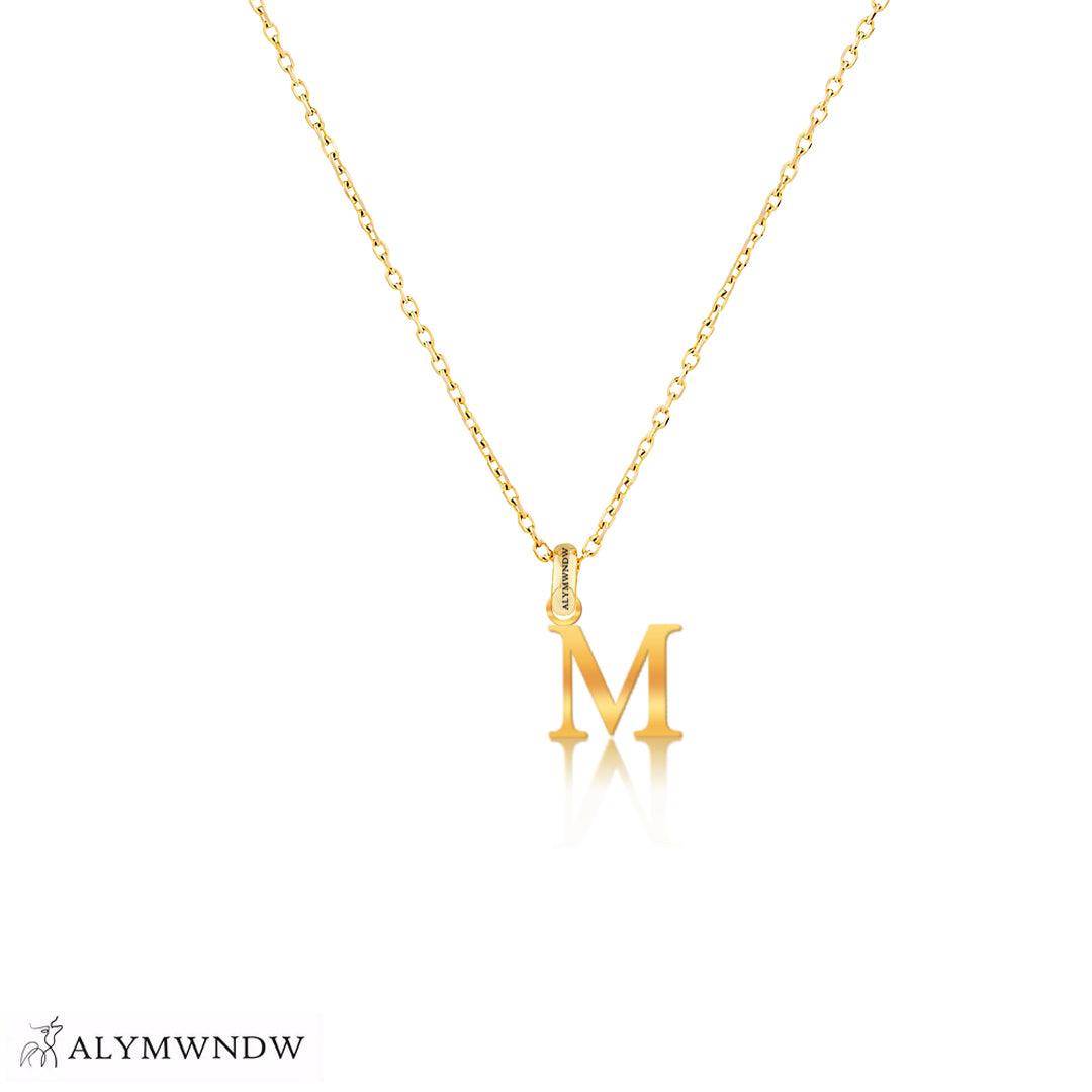Personalized Russian Letter Gold Necklace (18K / 21K / 22K) - Alymwndw
