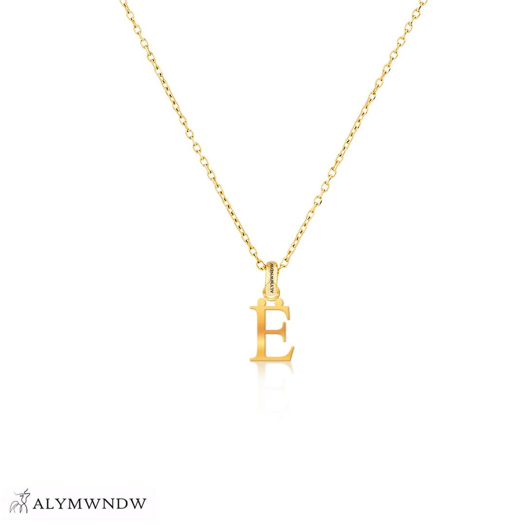 Personalized Russian Letter Gold Necklace (18K / 21K / 22K) - Alymwndw