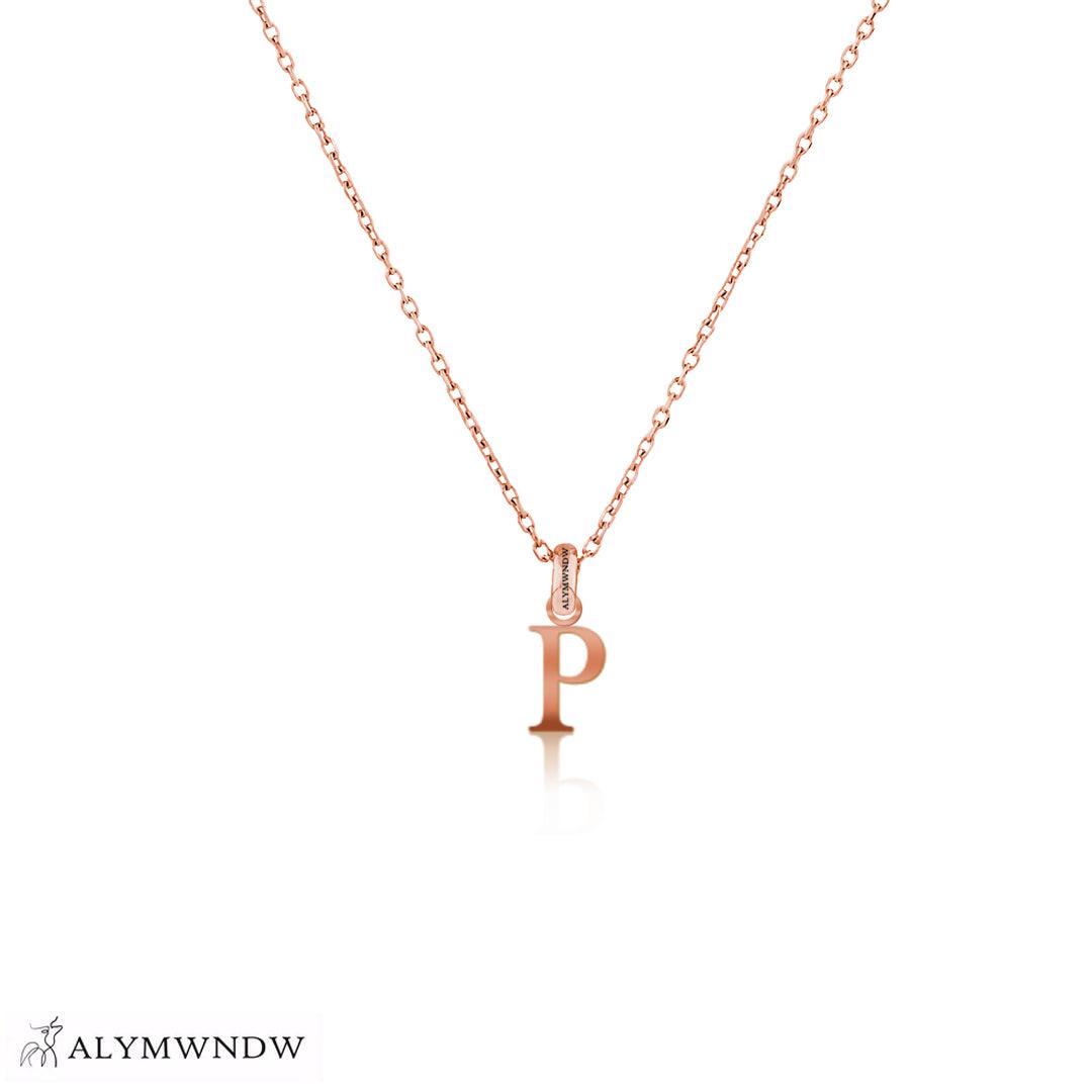 Personalized Russian Letter Gold Necklace (18K / 21K / 22K) - Alymwndw