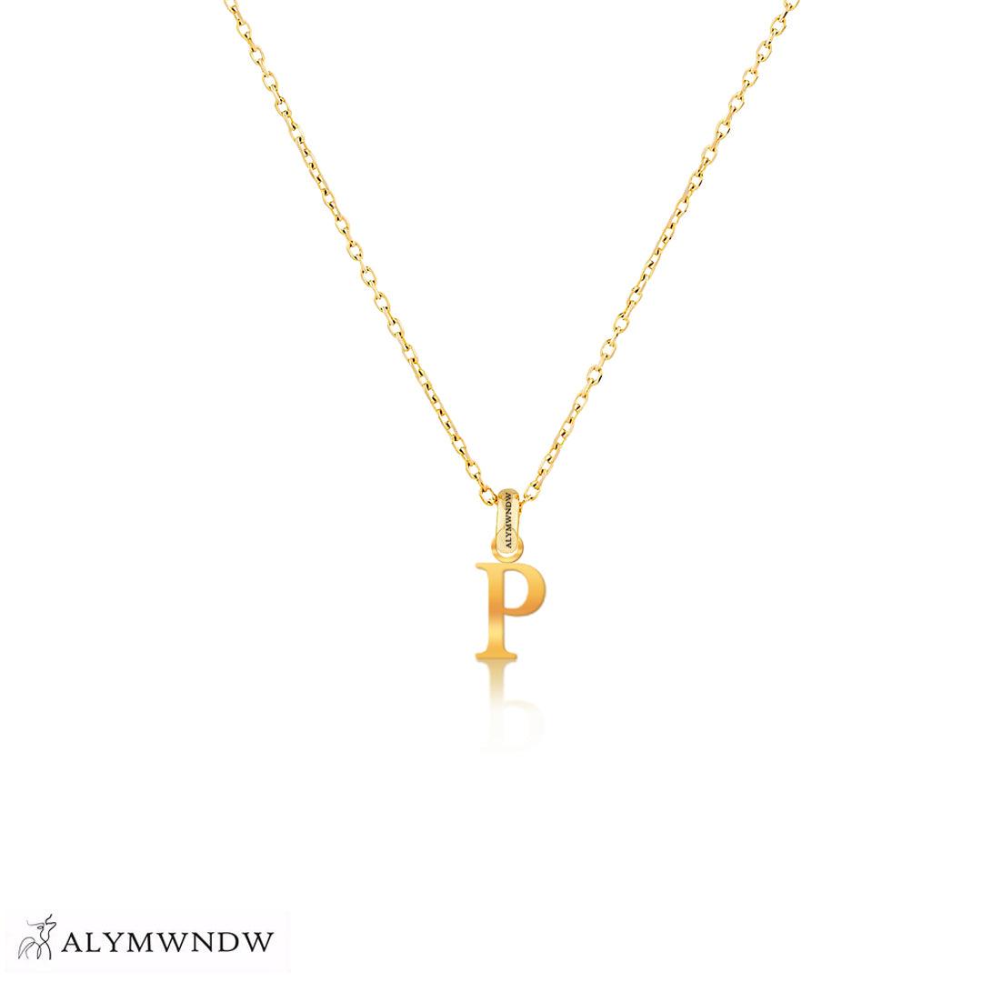 Personalized Russian Letter Gold Necklace (18K / 21K / 22K) - Alymwndw