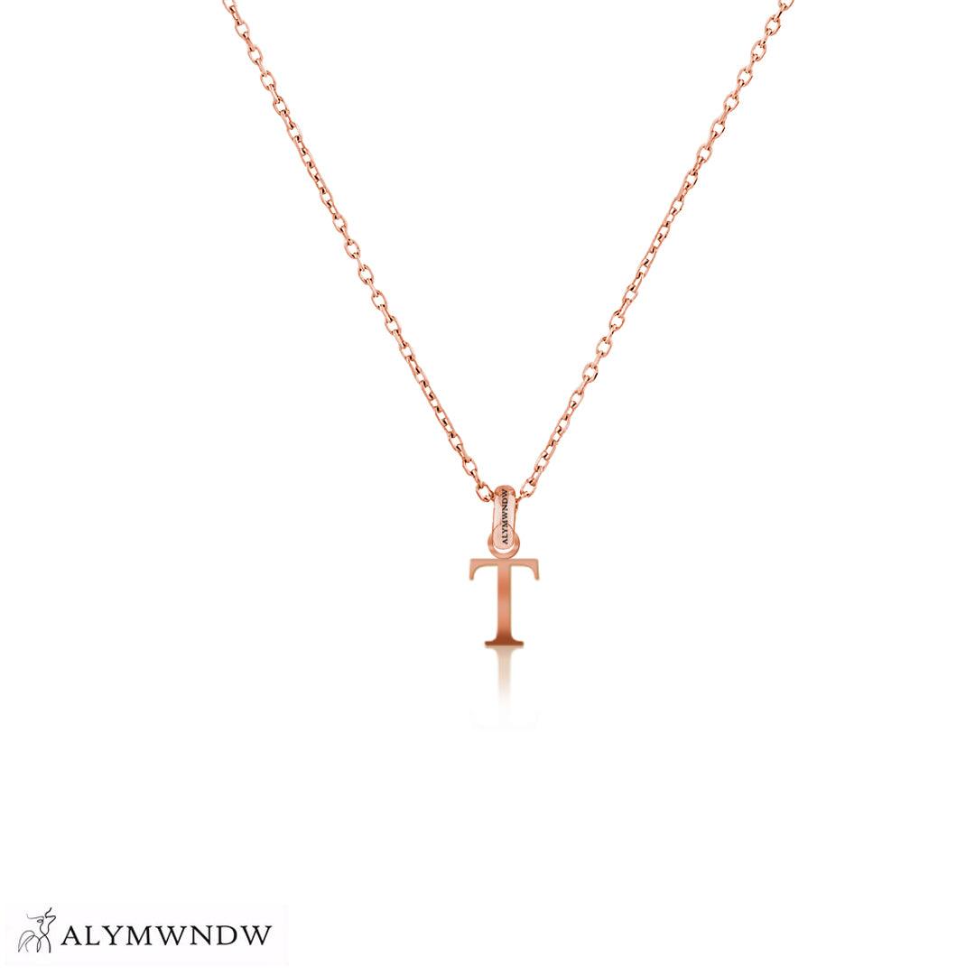 Personalized Russian Letter Gold Necklace (18K / 21K / 22K) - Alymwndw