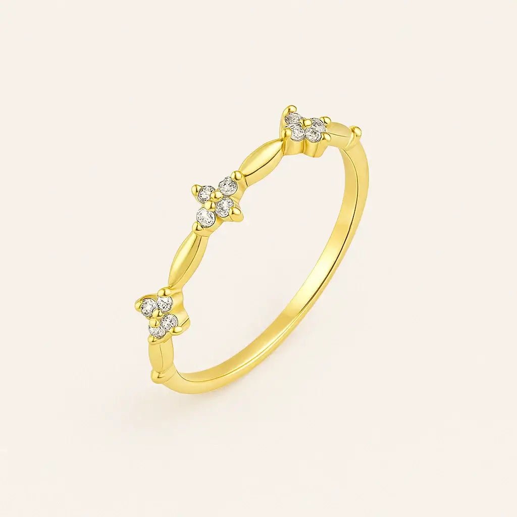 Petal Whisper – 925 Silver Floral Ring - Alymwndw