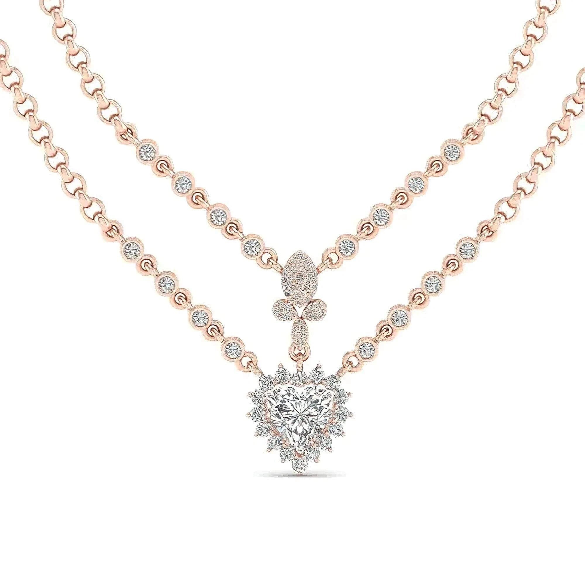 Premium Moissanite Diamond NECKLACE – Silver, Gold & Platinum | Luxury & Customizable - Alymwndw