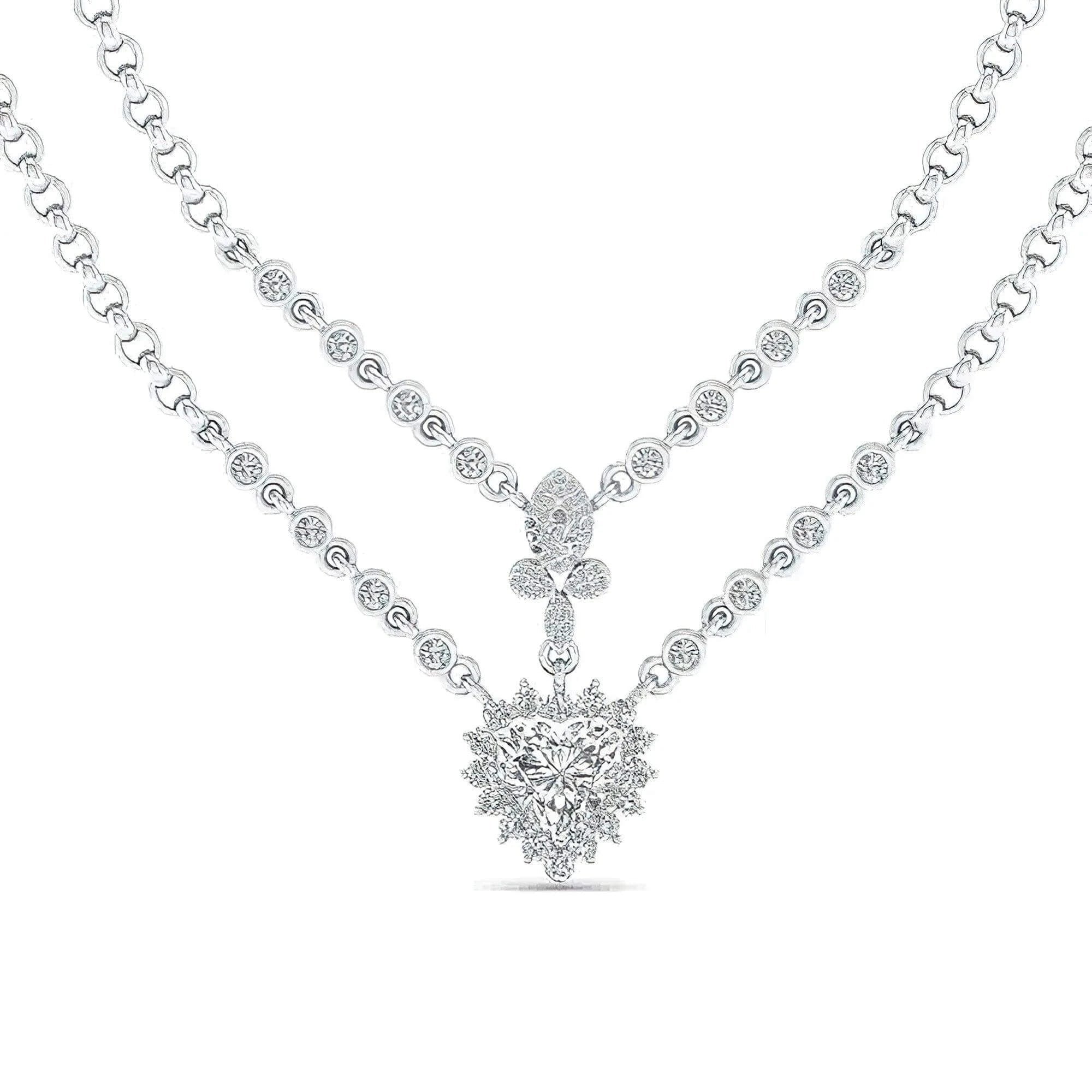 Premium Moissanite Diamond NECKLACE – Silver, Gold & Platinum | Luxury & Customizable - Alymwndw