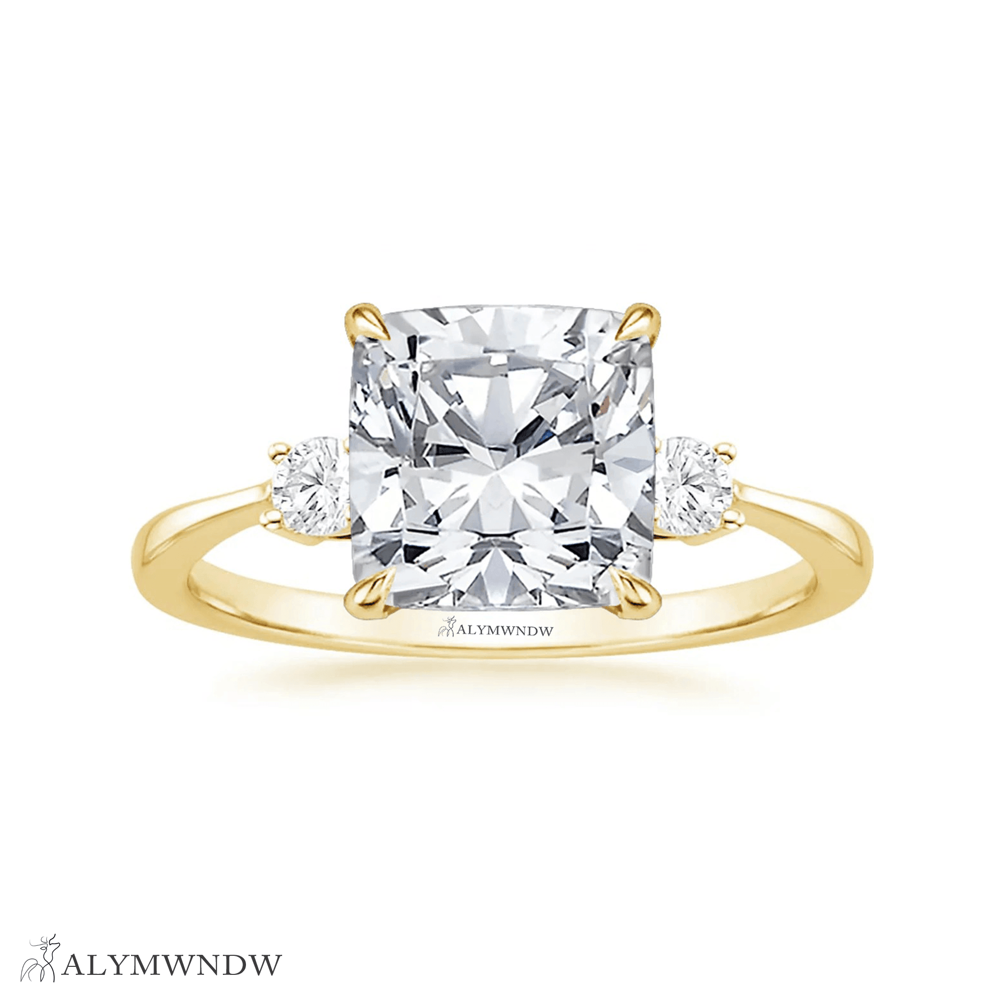 Princess Cut Moissanite Engagement Ring – 1CT Square | Silver, Gold & Platinum - Alymwndw