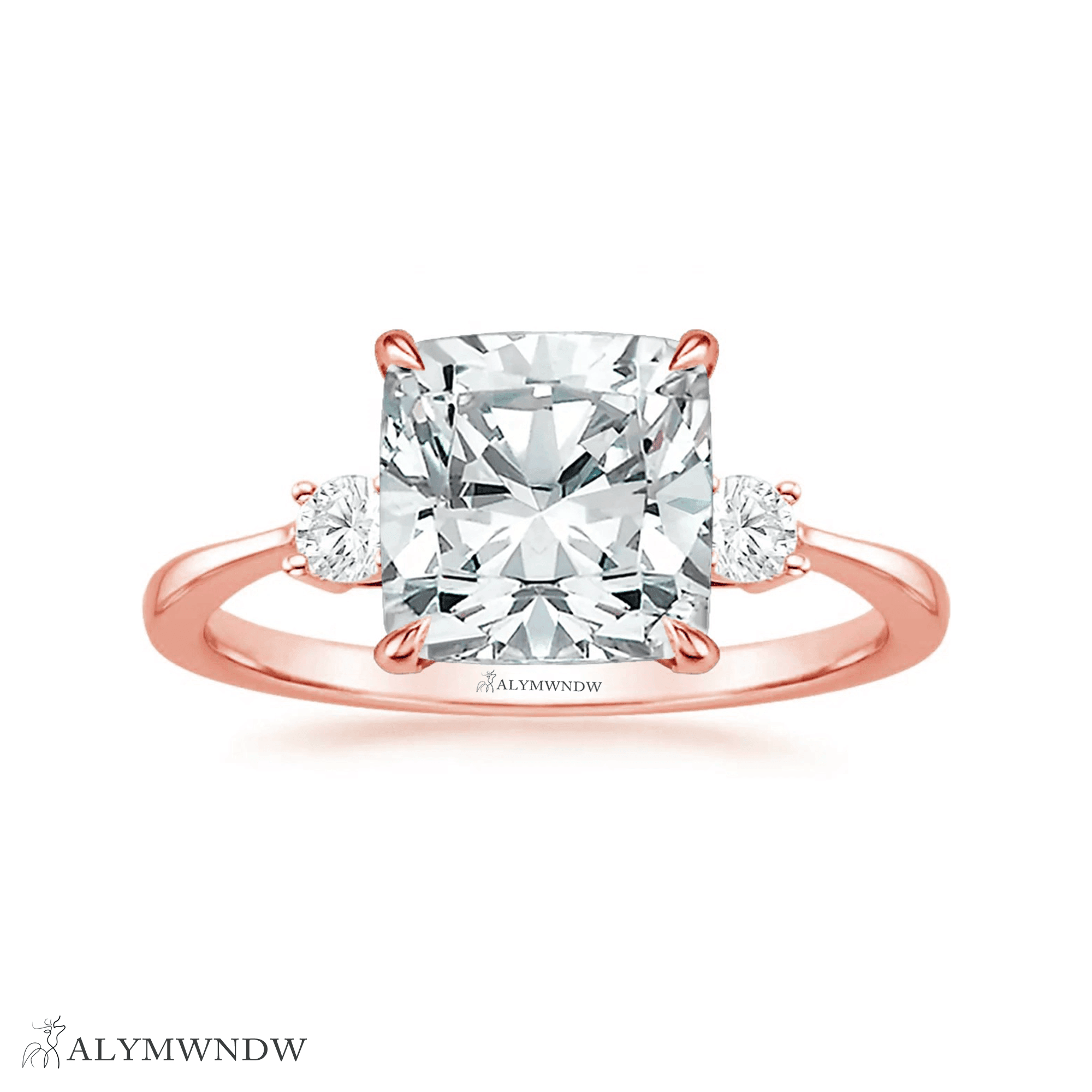 Princess Cut Moissanite Engagement Ring – 1CT Square | Silver, Gold & Platinum - Alymwndw