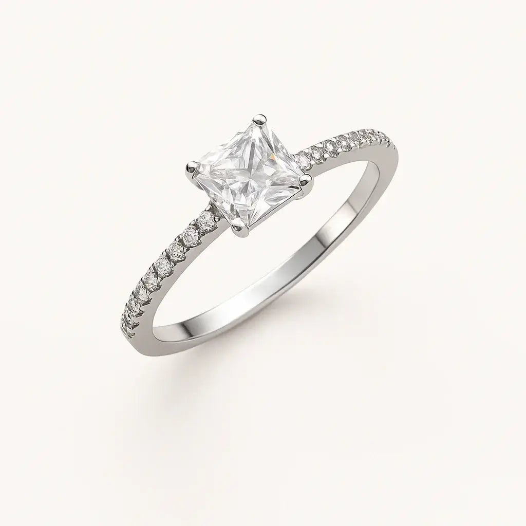 Princess Solitaire 925 Sterling Silver Ring - Alymwndw