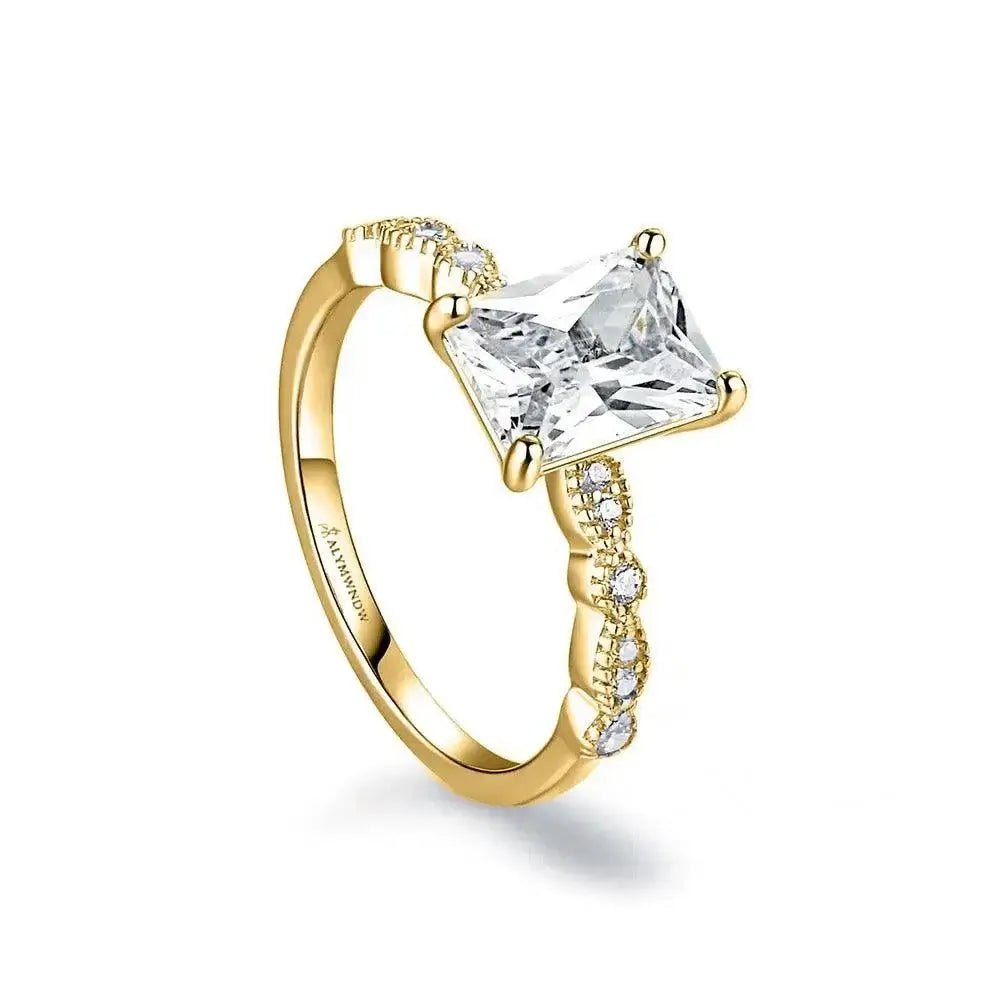 Radiant Emerald Lab Grown Diamond Ring | Alymwndw Jewellery - Alymwndw