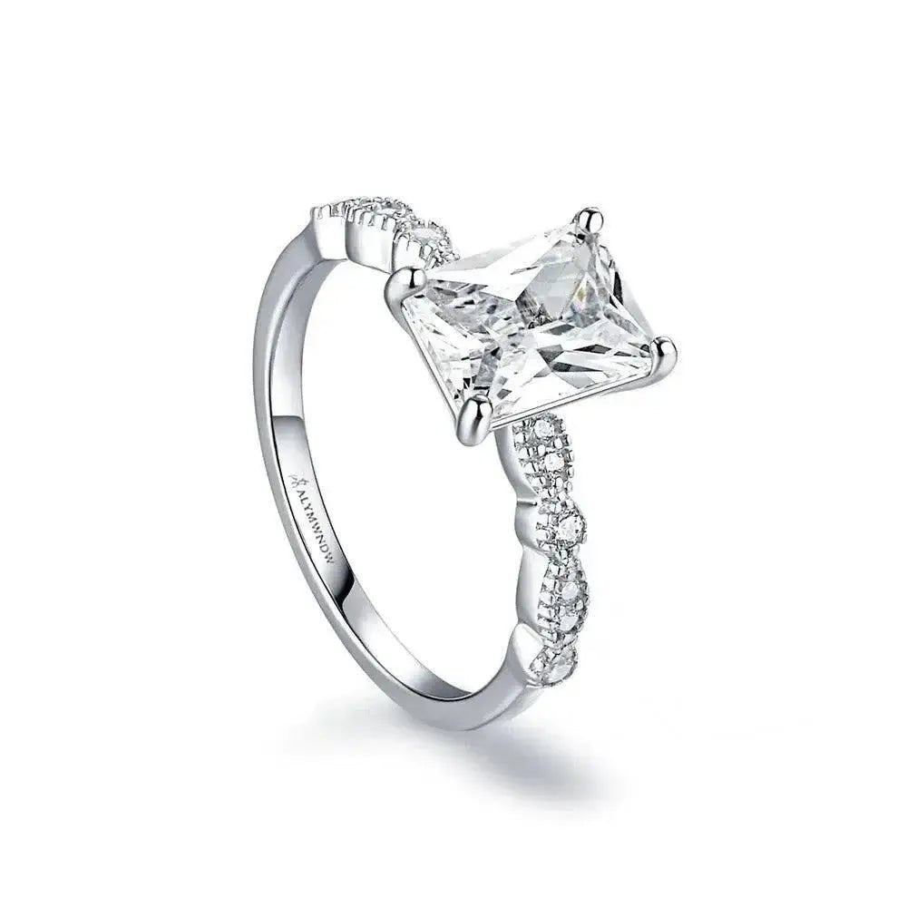 Radiant Emerald Lab Grown Diamond Ring | Alymwndw Jewellery - Alymwndw