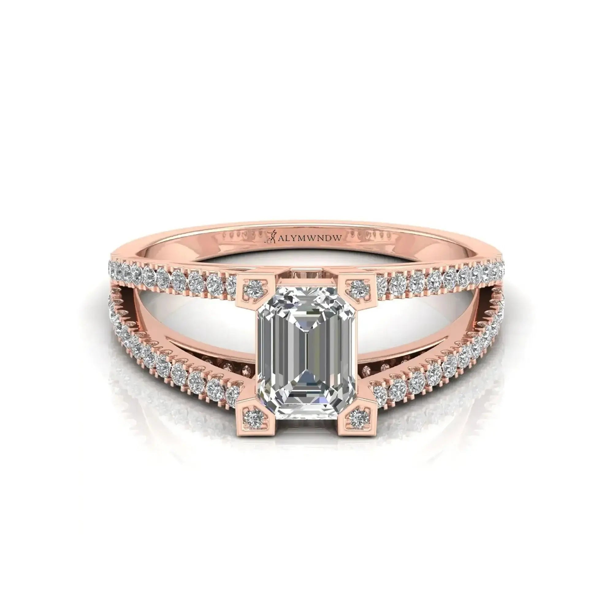 Radiant Moissanite Diamond Ring – Silver, Gold & Platinum | Customizable Elegance - Alymwndw