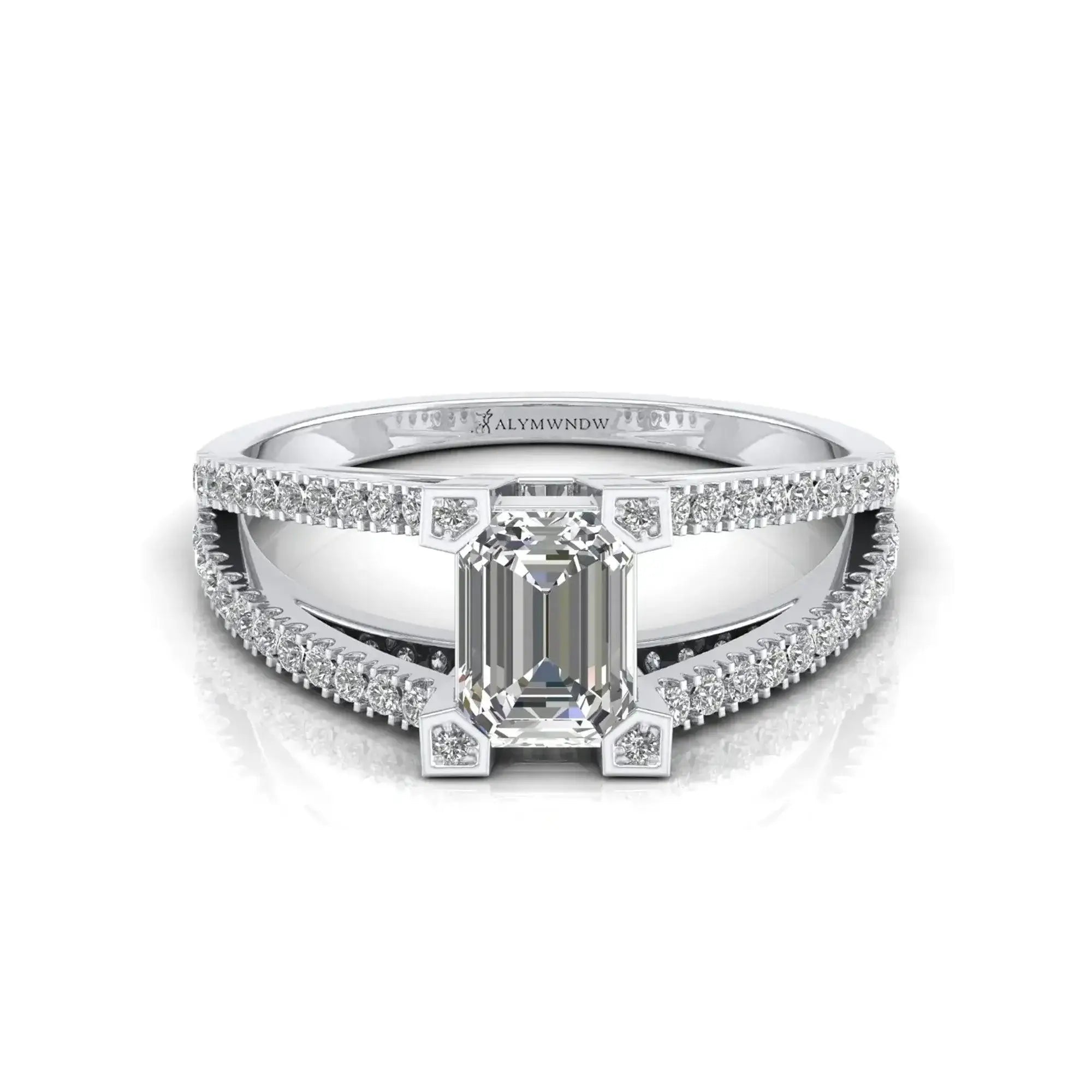 Radiant Moissanite Diamond Ring – Silver, Gold & Platinum | Customizable Elegance - Alymwndw