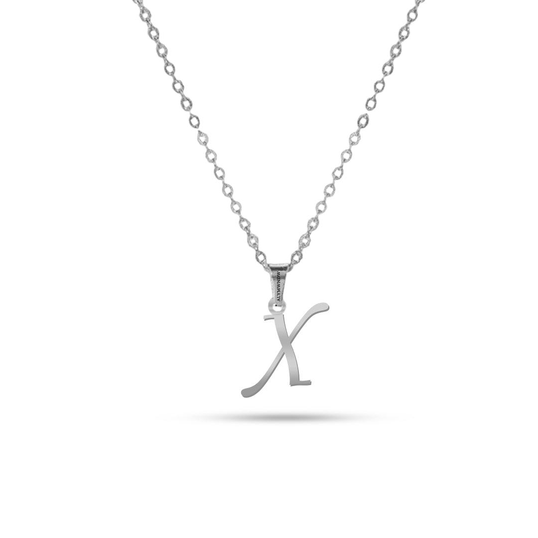 Real 18K / 21K / 22K Gold Initial Necklace – Personalized English Letter - Alymwndw