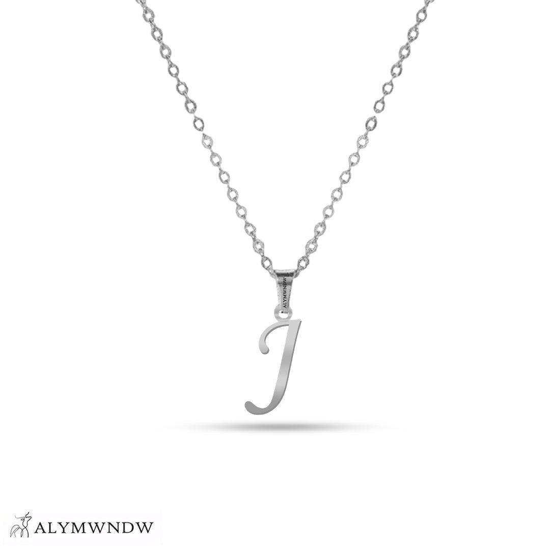Real 18K / 21K / 22K Gold Initial Necklace – Personalized English Letter - Alymwndw