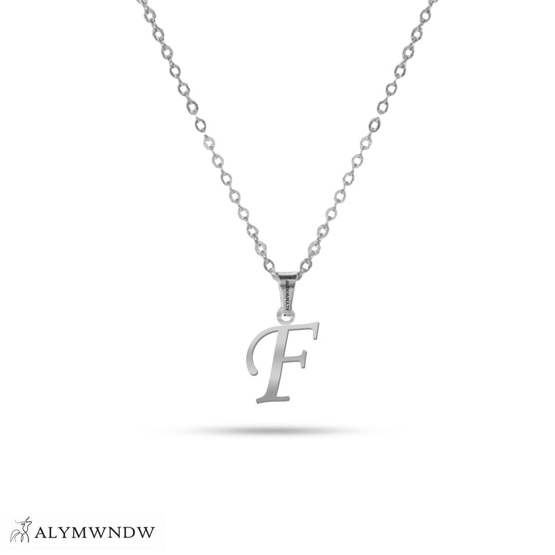 Real 18K / 21K / 22K Gold Initial Necklace – Personalized English Letter - Alymwndw