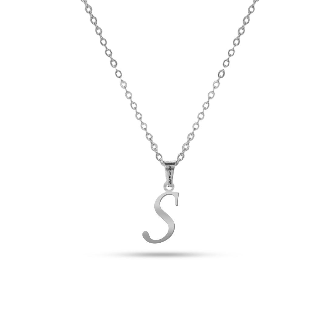 Real 18K / 21K / 22K Gold Initial Necklace – Personalized English Letter - Alymwndw