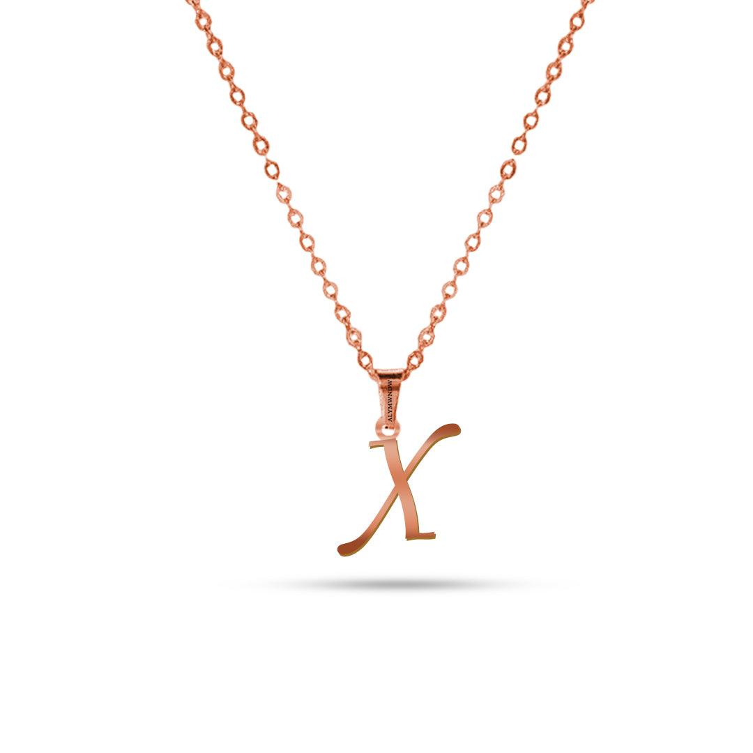 Real 18K / 21K / 22K Gold Initial Necklace – Personalized English Letter - Alymwndw