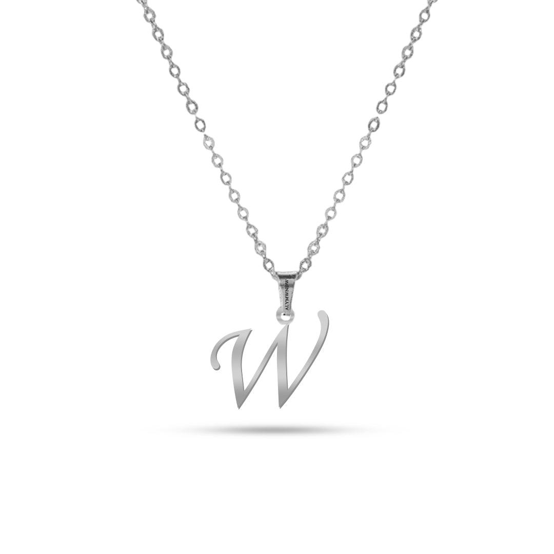 Real 18K / 21K / 22K Gold Initial Necklace – Personalized English Letter - Alymwndw