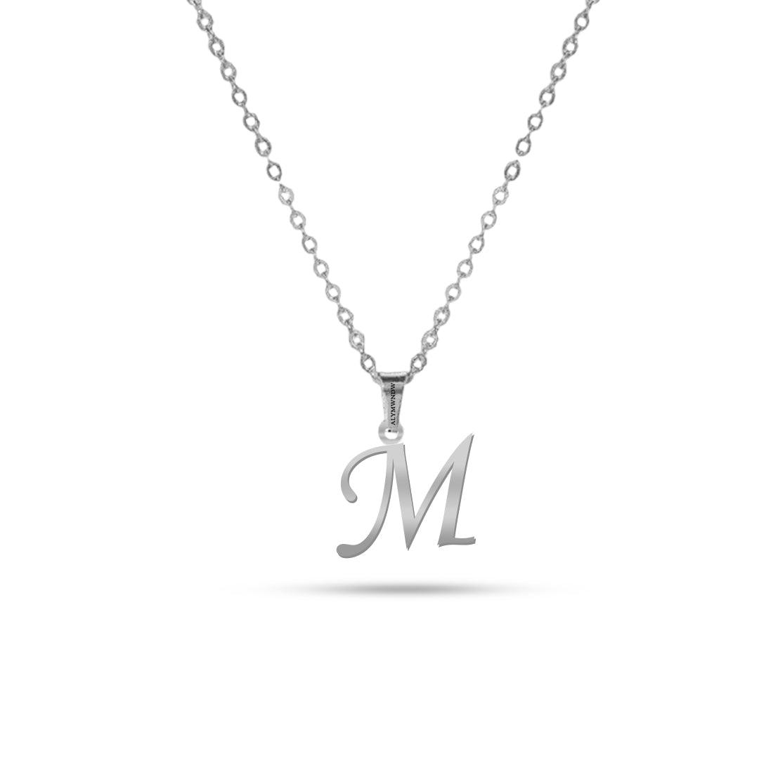Real 18K / 21K / 22K Gold Initial Necklace – Personalized English Letter - Alymwndw