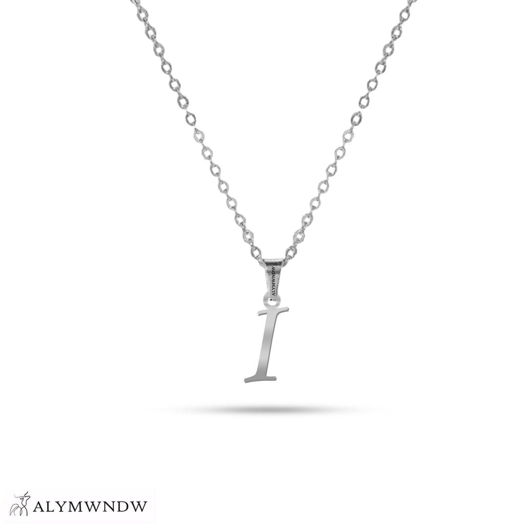 Real 18K / 21K / 22K Gold Initial Necklace – Personalized English Letter - Alymwndw