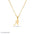 Real 18K / 21K / 22K Gold Initial Necklace – Personalized English Letter - Alymwndw