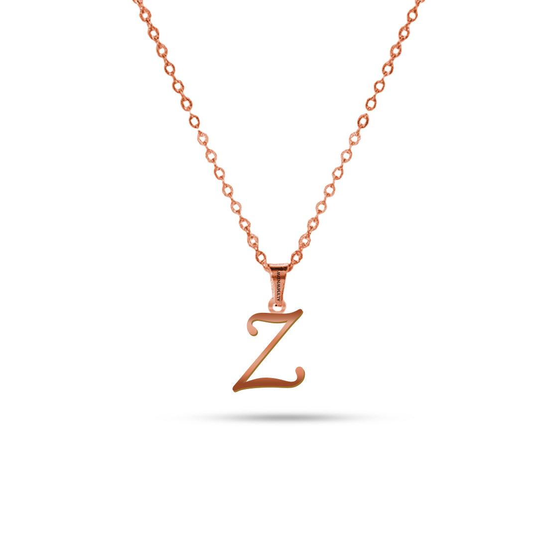 Real 18K / 21K / 22K Gold Initial Necklace – Personalized English Letter - Alymwndw
