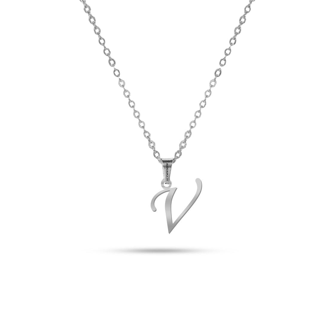 Real 18K / 21K / 22K Gold Initial Necklace – Personalized English Letter - Alymwndw