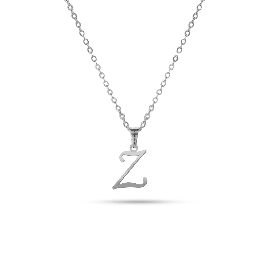 Real 18K / 21K / 22K Gold Initial Necklace – Personalized English Letter - Alymwndw