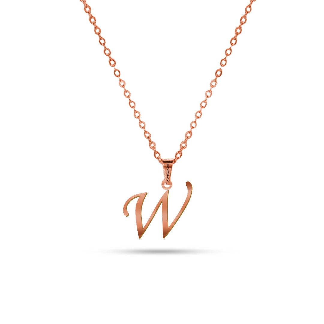 Real 18K / 21K / 22K Gold Initial Necklace – Personalized English Letter - Alymwndw