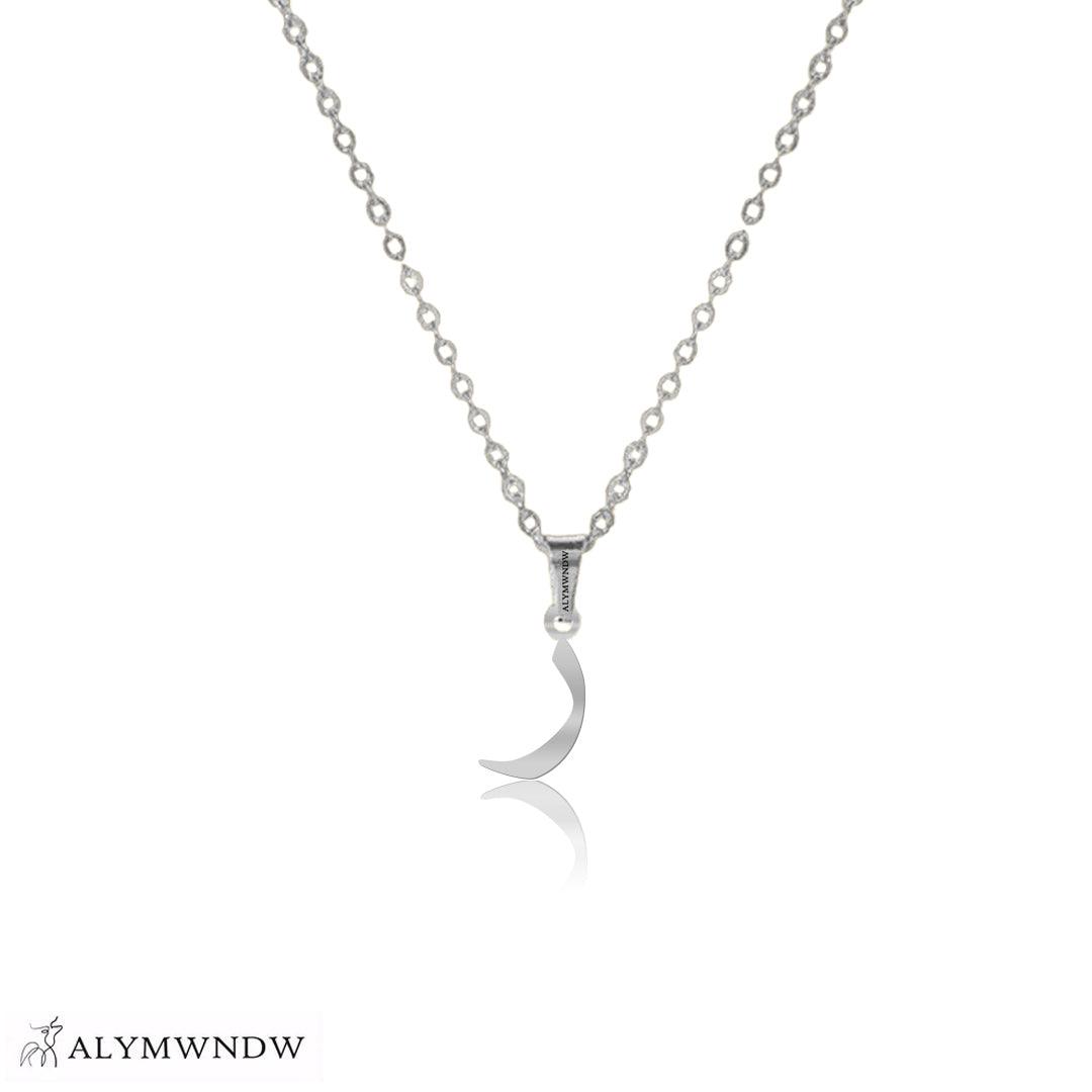 Real Gold Arabic Initial Necklace – 18K 21K 22K Personalized Arabic Letter - Alymwndw