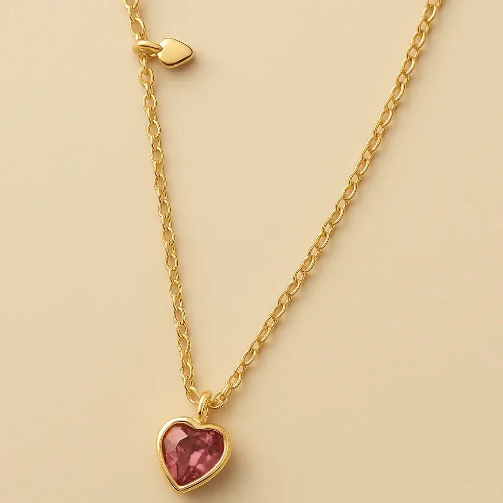 Romantic Heart 925 Sterling Silver & Gold - Plated Necklace - Alymwndw