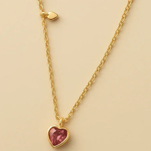 Romantic Heart 925 Sterling Silver & Gold - Plated Necklace - Alymwndw