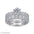 Round Engagement Ring Set – Multi Row Pavé Luxury Design - Alymwndw