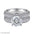 Round Engagement Ring Set – Triple Band Pavé Design - Alymwndw