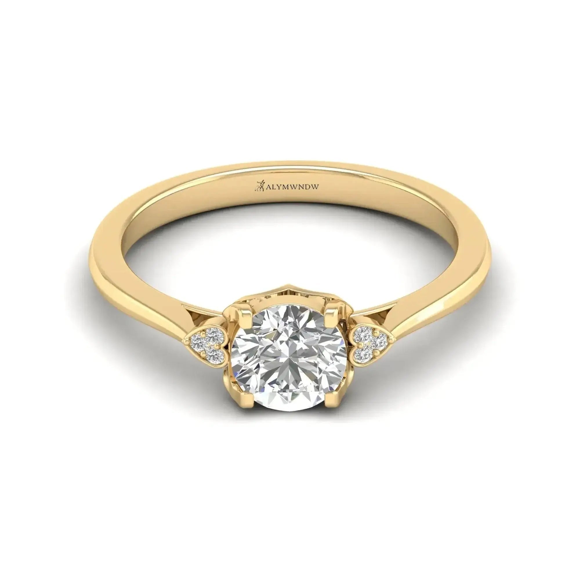 Round Halo Moissanite Engagement Ring – GRA Certified Open Halo - Alymwndw