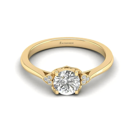 Round Halo Moissanite Engagement Ring – GRA Certified Open Halo - Alymwndw