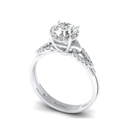 Round Moissanite Engagement Ring – GRA Certified Classic Solitaire - Alymwndw