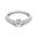 Alymwndw Jewellery GRA certified round moissanite ring with pavé-set band and solitaire design.