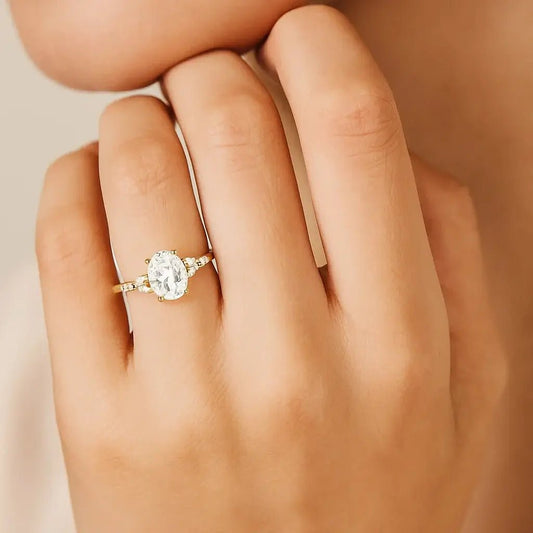 Royal Oval Radiance • 2 Carat Oval - Cut Moissanite Ring - Alymwndw