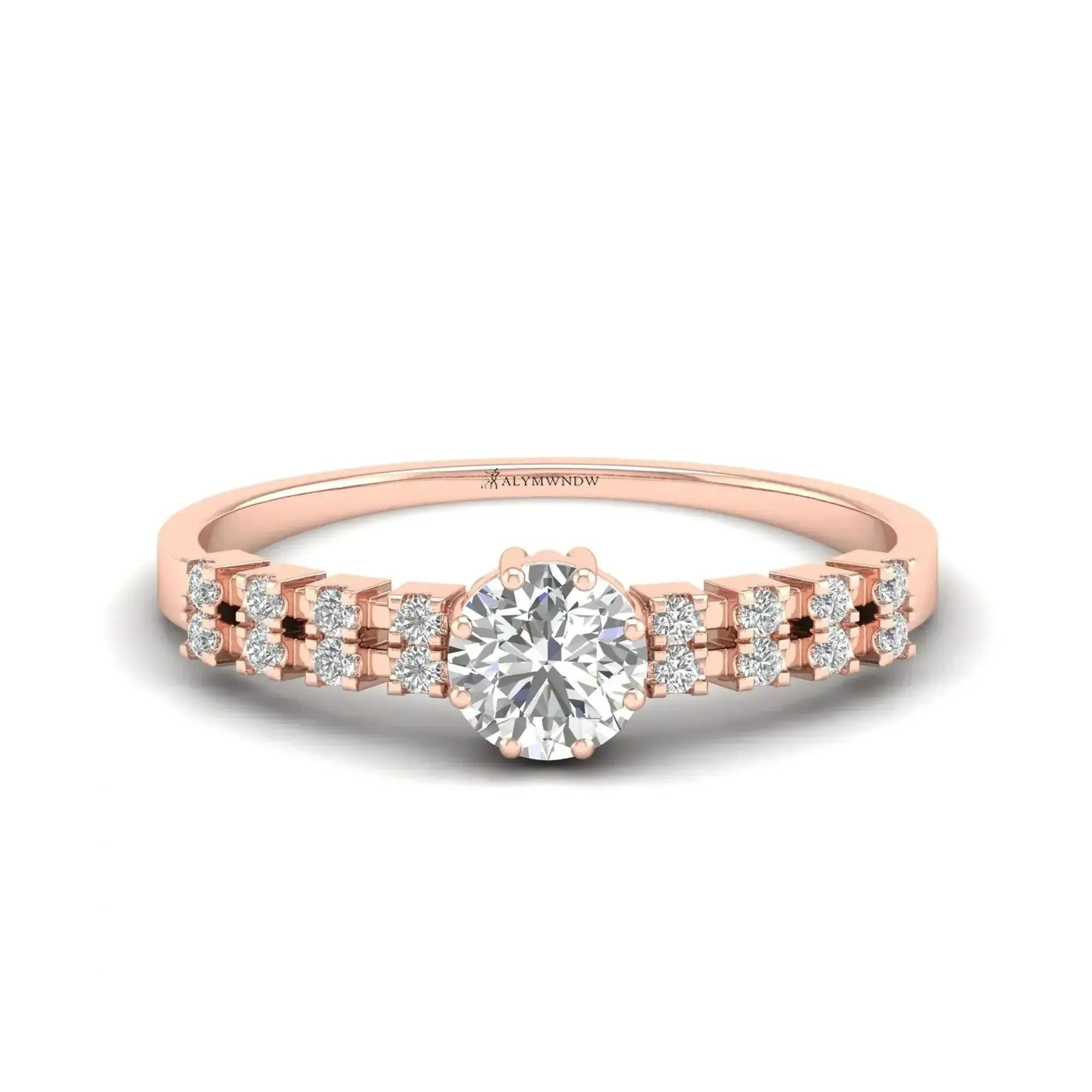 Signature Moissanite Diamond Ring – Silver, Gold & Platinum | Customizable Luxury - Alymwndw