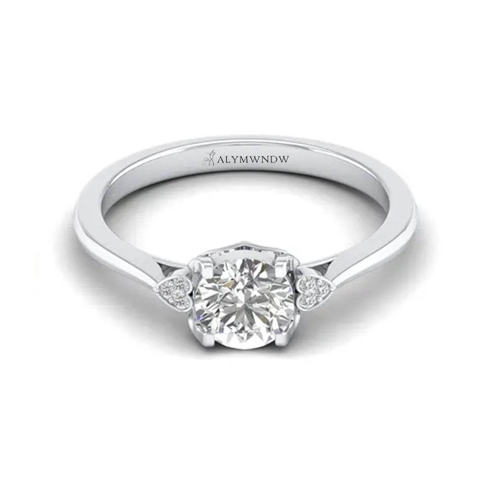 Solitaire Lab Grown Diamond Ring – Gold & Platinum | Alymwndw Jewellery - Alymwndw