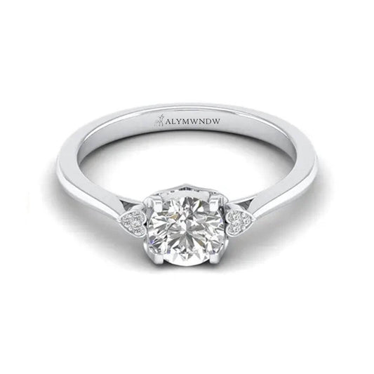 Solitaire Lab Grown Diamond Ring – Gold & Platinum | Alymwndw Jewellery - Alymwndw