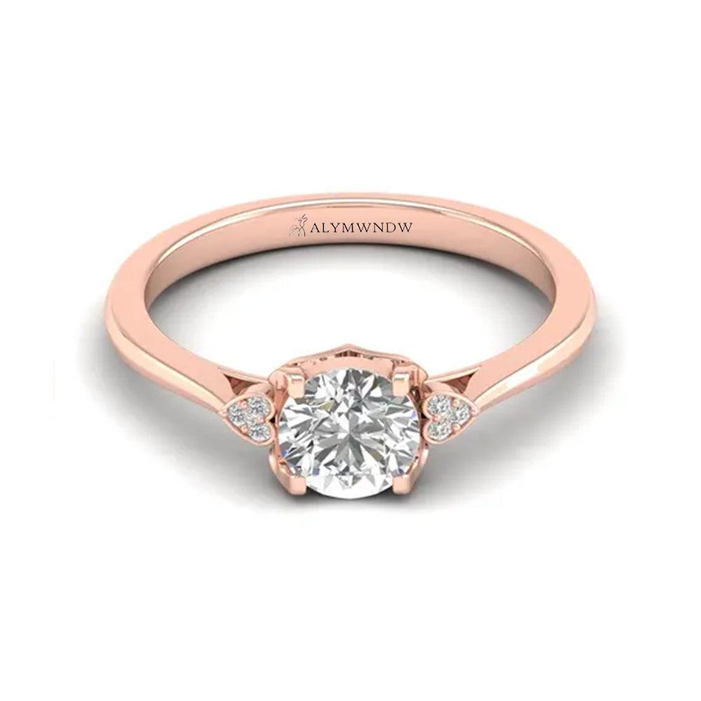 Solitaire Lab Grown Diamond Ring – Gold & Platinum | Alymwndw Jewellery - Alymwndw
