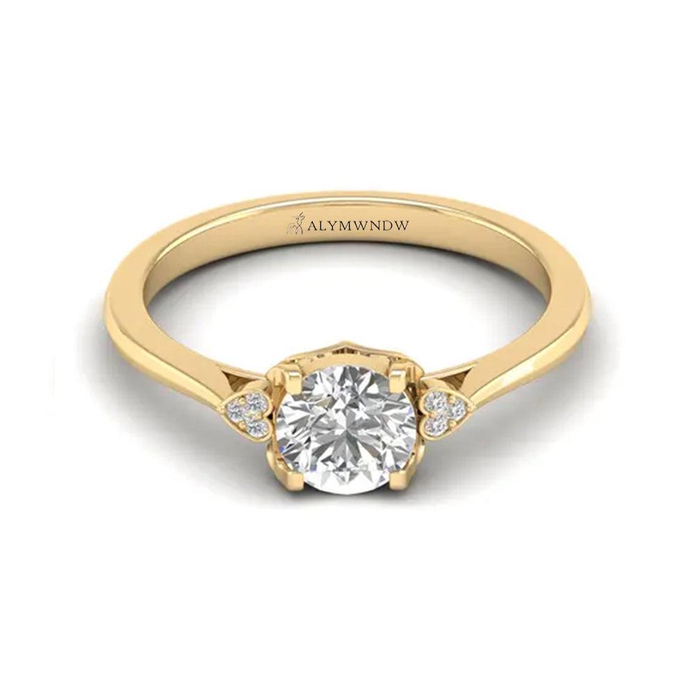 Solitaire Lab Grown Diamond Ring – Gold & Platinum | Alymwndw Jewellery - Alymwndw