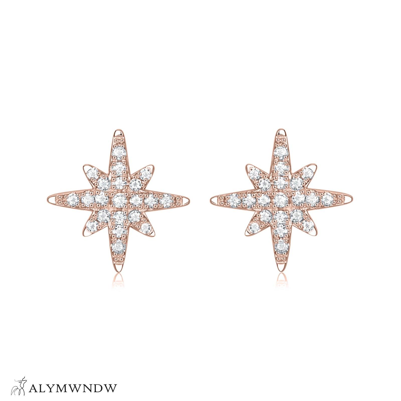 Stelo Star Moissanite Earrings – Silver, 18K Gold & Platinum - Alymwndw