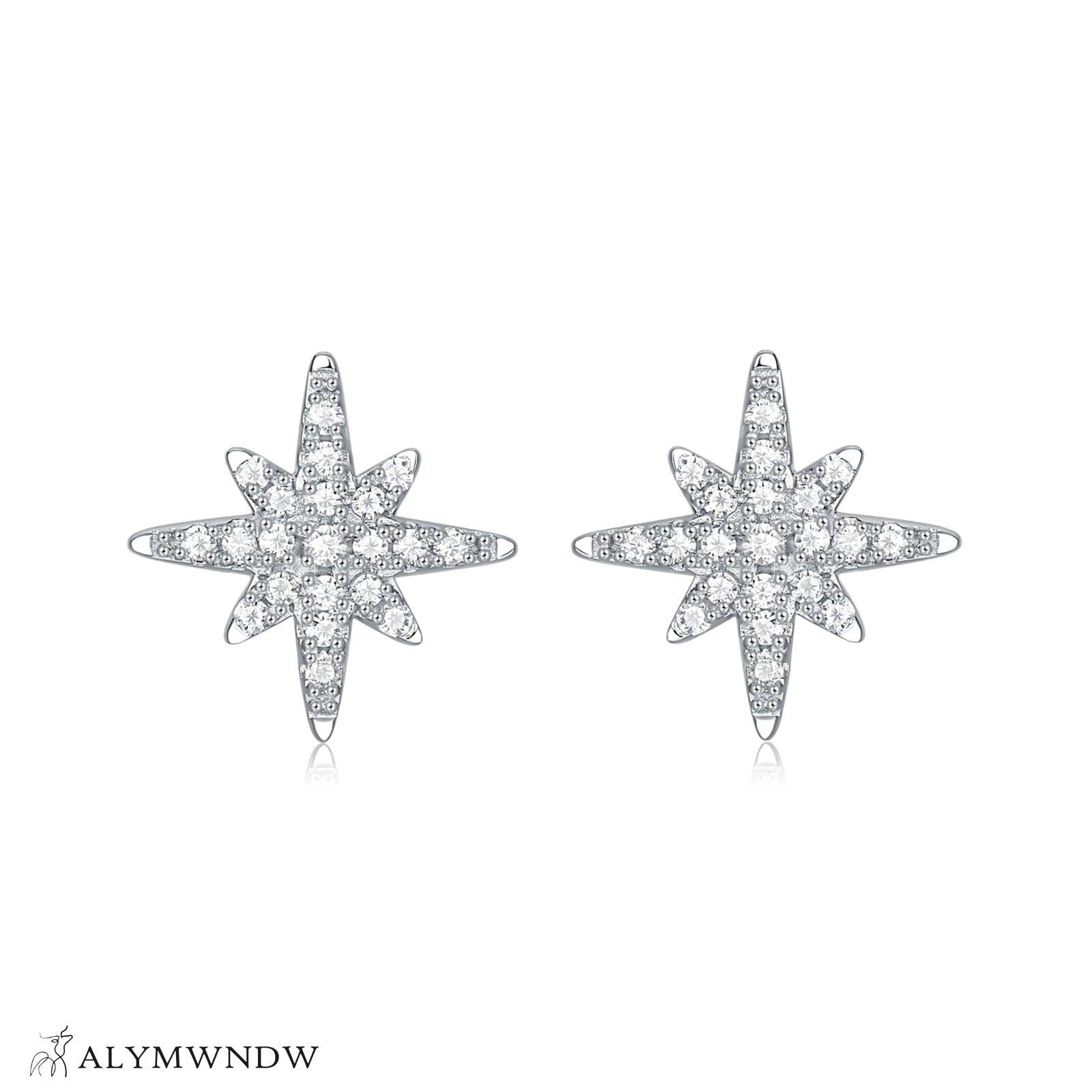 Stelo Star Moissanite Earrings – Silver, 18K Gold & Platinum - Alymwndw