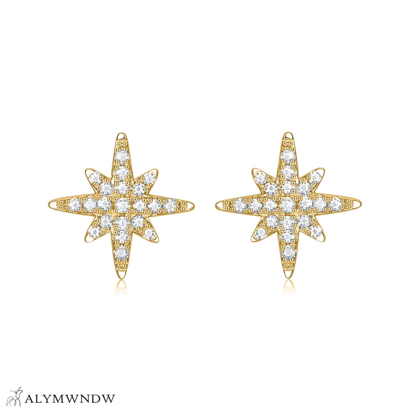 Stelo Star Moissanite Earrings – Silver, 18K Gold & Platinum - Alymwndw