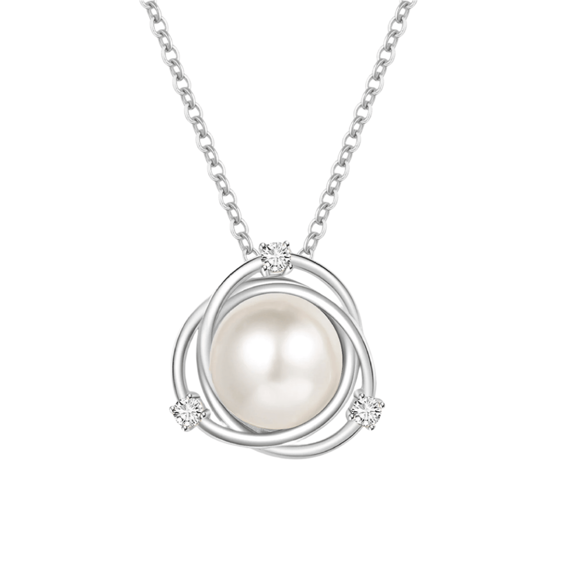 Sun Pearl Necklace – Elegant Pearl Pendant in Gold, Silver & Platinum - Alymwndw