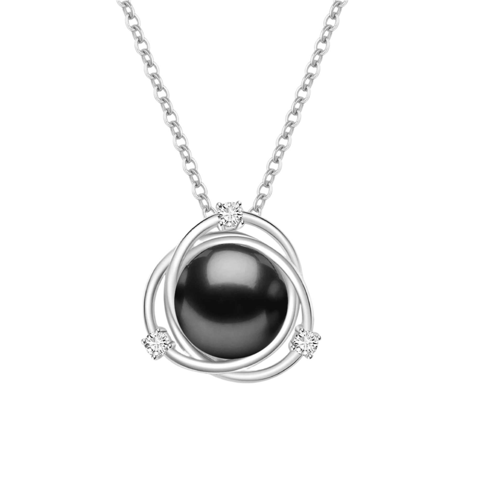 Sun Pearl Necklace – Elegant Pearl Pendant in Gold, Silver & Platinum - Alymwndw